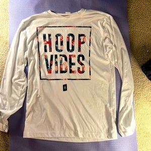 Cool white long sleeve hoop vibes shirt! Very breathable and comfortable to wear